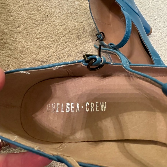 Excellent preowned condition Chelsea Crew Malibu heels in blue size 41 *RARE* - Picture 2 of 5